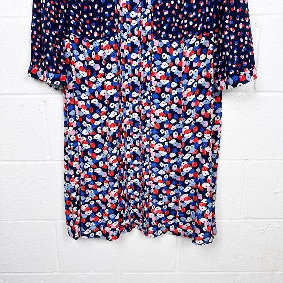 Boden Navy and Pink Patterned Dress 16L - Picture 9 of 11